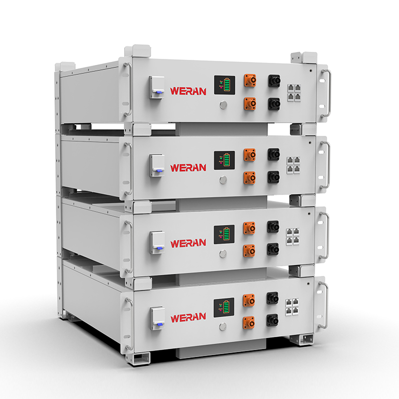 Batterie en rack WERAN WRL-48100RW 51,2 V 100 Ah LiFePO4 (5,12 kWh) – 8 000 cycles, CAN/RS485, ESS domestique empilable