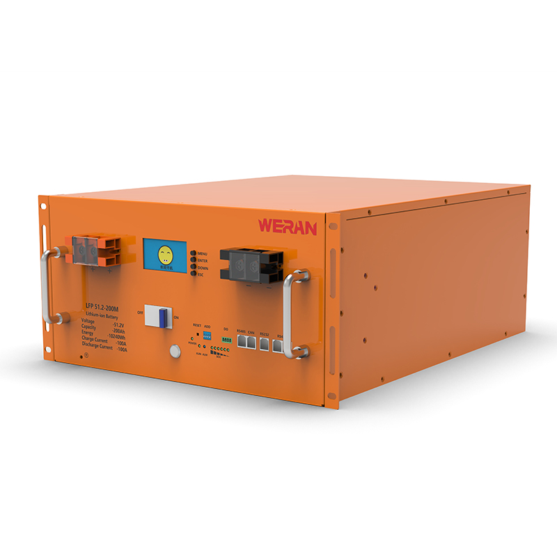 Batterie en rack WERAN WRL-48200RO 51,2 V 200 Ah LiFePO4 (10,24 kWh) – 8 000 cycles, courant élevé, stockage solaire modulaire